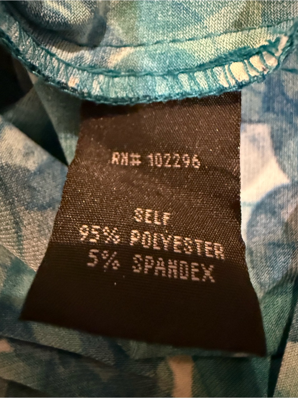 Connected Apparel Blue Abstract Print Ruched Sheath Dress Size 6 - Picture 12 of 13